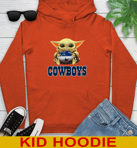 NFL Football Dallas Cowboys Baby Yoda Star Wars Shirt Youth Hoodie 5