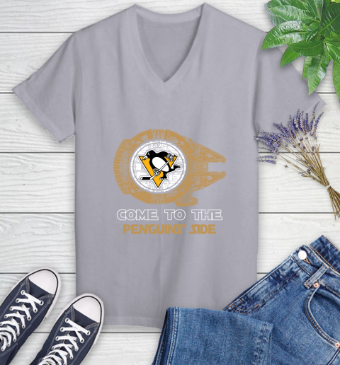 NHL Come To The Pittsburgh Penguins Wars Hockey Sports Women's V-Neck T-Shirt 4