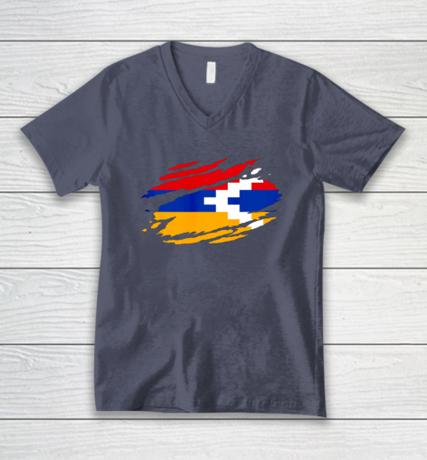 Artsakh Flag Proud Artsakh Support Artsakh Strong Armenia V-Neck T-Shirt 7
