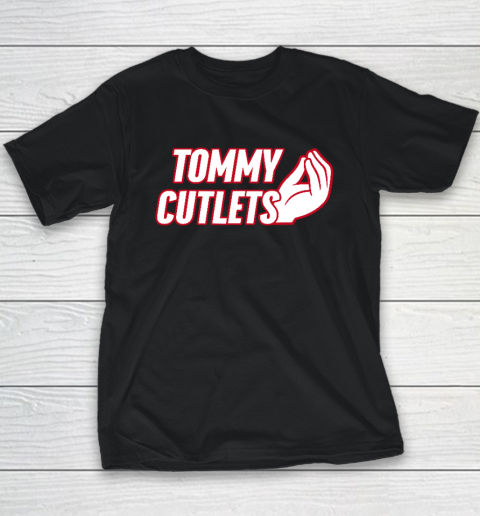 NY Italian Hand Gesture Tommy Cutlets Football Quarterback Youth T-Shirt