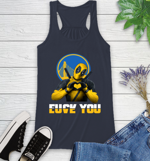 NBA Golden State Warriors Deadpool Love You Fuck You Basketball Sports Racerback Tank 10