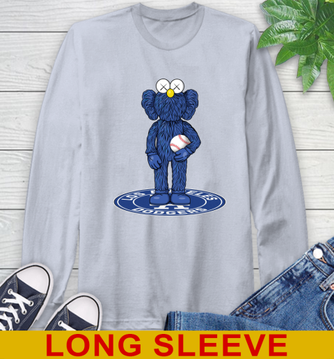 MLB Baseball Los Angeles Dodgers Kaws Bff Blue Figure Shirt Long Sleeve T-Shirt 6
