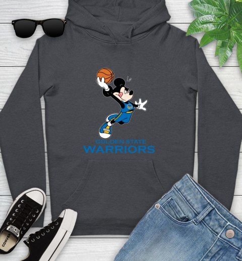 NBA Basketball Golden State Warriors Cheerful Mickey Mouse Shirt Youth Hoodie 8