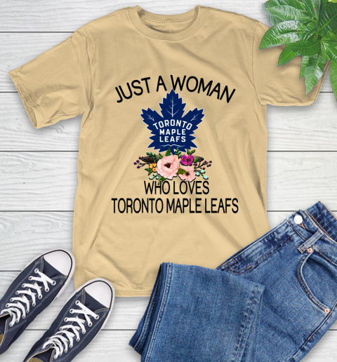 NHL Just A Woman Who Loves Toronto Maple Leafs Hockey Sports T-Shirt 6