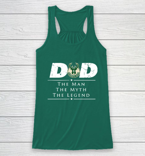 Milwaukee Bucks NBA Basketball Dad The Man The Myth The Legend Racerback Tank 5