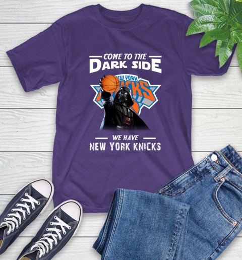 NBA Come To The Dark Side We Have New York Knicks Star Wars Darth Vader Basketball T-Shirt 5