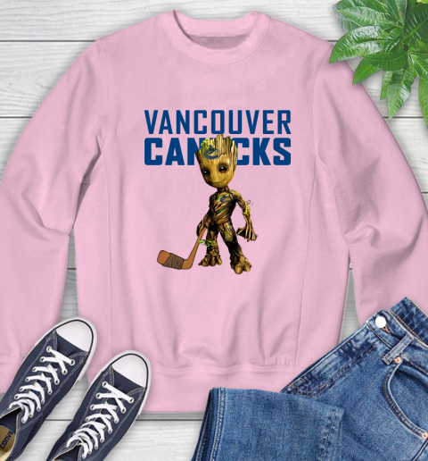 Vancouver Canucks NHL Hockey Groot Marvel Guardians Of The Galaxy Sweatshirt 9