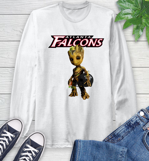 Atlanta Falcons NFL Football Groot Marvel Guardians Of The Galaxy Long Sleeve T-Shirt