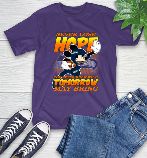 Seattle Seahawks NFL Football Mickey Disney Never Lose Hope T-Shirt 5