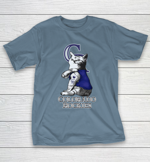 MLB Baseball My Cat Loves Colorado Rockies T-Shirt 6