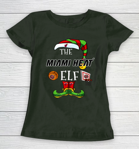 Miami Heat Christmas ELF Funny NBA Women's T-Shirt 4