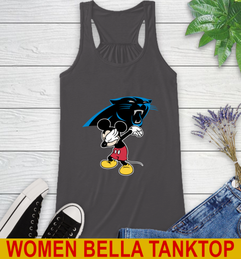 Carolina Panthers NFL Football Dabbing Mickey Disney Sports Racerback Tank 12