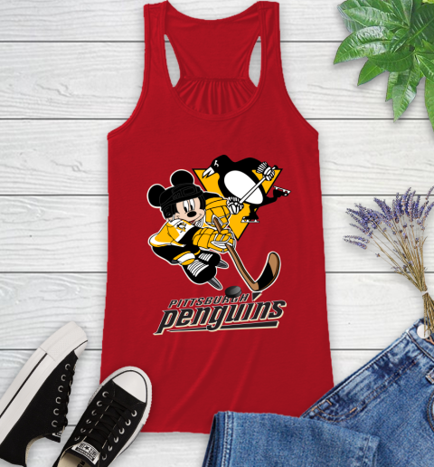 NHL Pittsburgh Penguins Mickey Mouse Disney Hockey T Shirt Racerback Tank 6