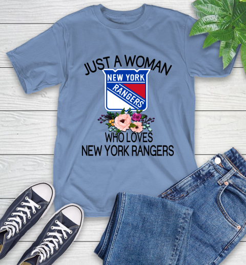 NHL Just A Woman Who Loves New York Rangers Hockey Sports T-Shirt 11