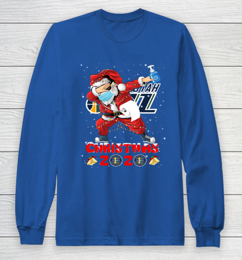 Utah Jazz Funny Santa Claus Dabbing Christmas 2020 NBA Long Sleeve T-Shirt 6