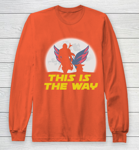 Washington Capitals NHL Ice Hockey Star Wars Yoda And Mandalorian This Is The Way Long Sleeve T-Shirt 4 Washington Capitals NHL Ice Hockey Star Wars Yoda And Mandalorian This Is The Way Long Sleeve T-Shirt - Image 4