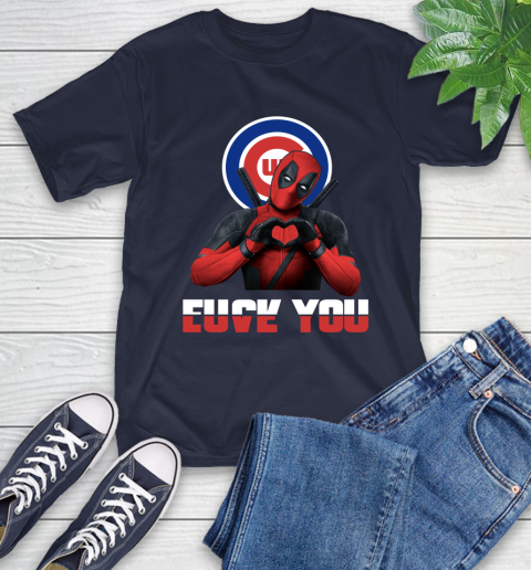 MLB Chicago Cubs Deadpool Love You Fuck You Baseball Sports T-Shirt 3