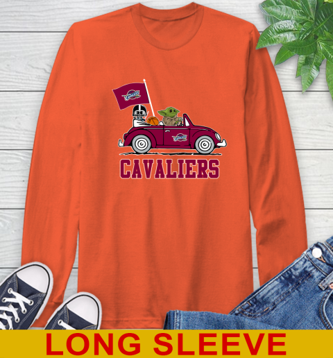NBA Basketball Cleveland Cavaliers Darth Vader Baby Yoda Driving Star Wars Shirt Long Sleeve T-Shirt 5