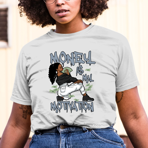 Jordan 5 Paris Saint Germain Matching Sneaker Tshirt For Woman For Girl Money Is My Motivation Hipster Hip Hop Black Jordan Shirt