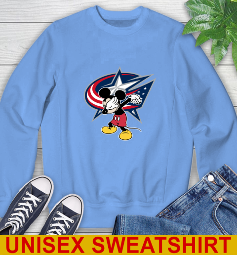 Columbus Blue Jackets NHL Hockey Dabbing Mickey Disney Sports Sweatshirt 11