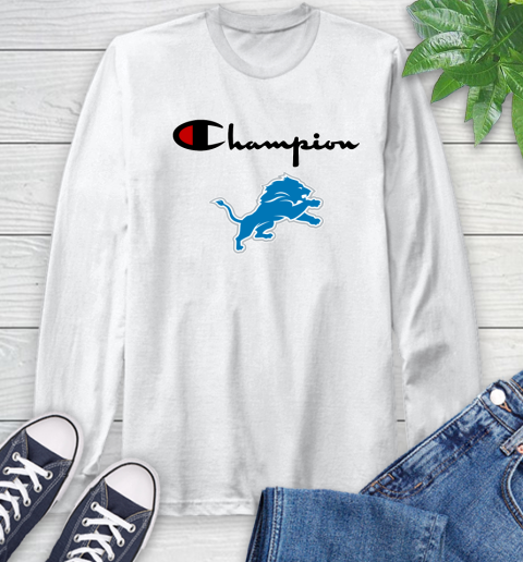 NFL Football Detroit Lions Champion Shirt Long Sleeve T-Shirt