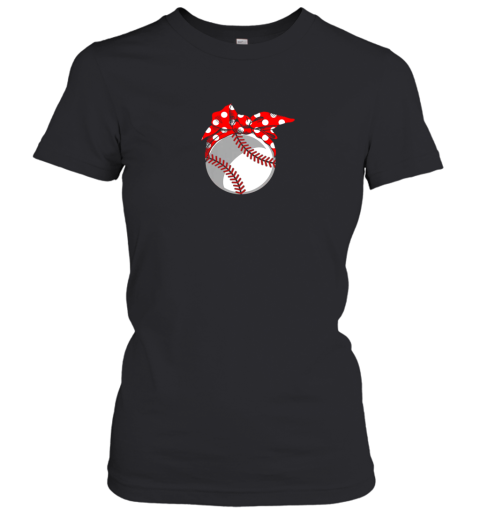 Baseball Sport Mom Red Polka Dot Bandana Women's T-Shirt