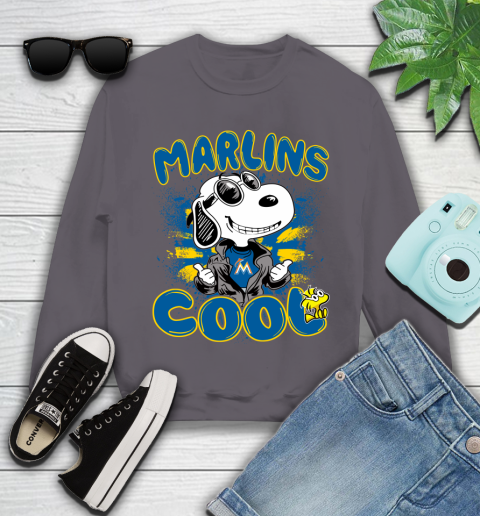 MLB Baseball Miami Marlins Cool Snoopy Shirt Youth Sweatshirt 4