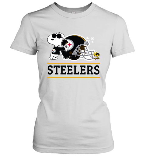 The Pittsburg Steelers Joe Cool And Woodstock Snoopy Mashup Women's T-Shirt