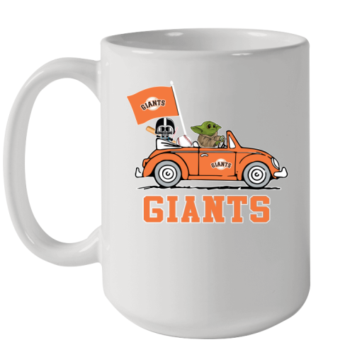 MLB Baseball San Francisco Giants Darth Vader Baby Yoda Driving Star Wars Shirt Ceramic Mug 15oz