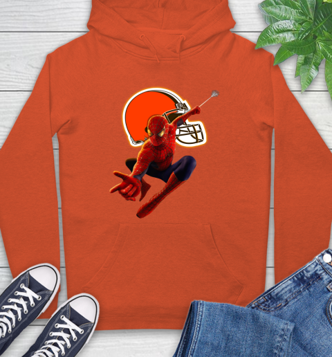 NFL Spider Man Avengers Endgame Football Cleveland Browns Hoodie 5