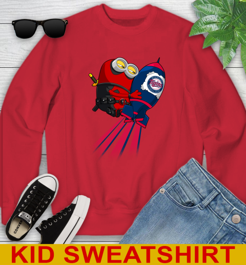 MLB Baseball Minnesota Twins Deadpool Minion Marvel Shirt Youth Sweatshirt 7