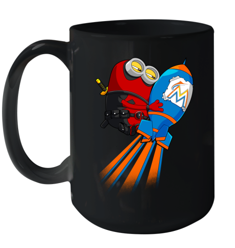 MLB Baseball Miami Marlins Deadpool Minion Marvel Shirt Ceramic Mug 15oz