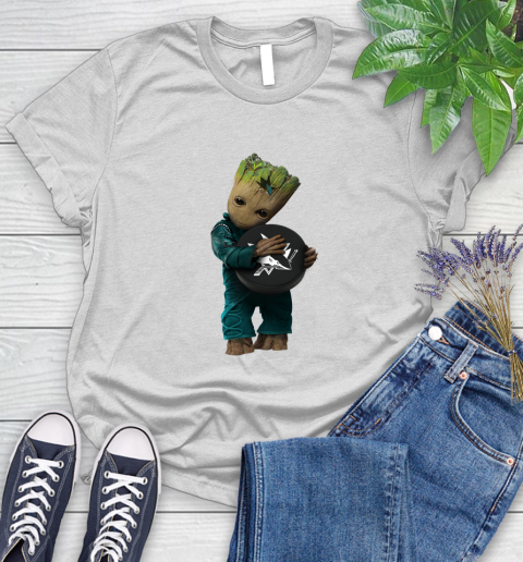 NHL Groot Guardians Of The Galaxy Hockey Sports San Jose Sharks Women's T-Shirt