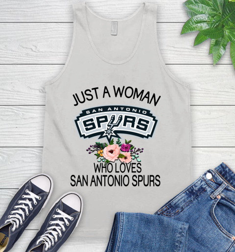 NBA Just A Woman Who Loves San Antonio Spurs Basketball Sports Tank Top