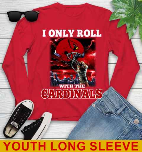 Arizona Cardinals NFL Football I Only Roll With My Team Sports Youth Long Sleeve - Image 12