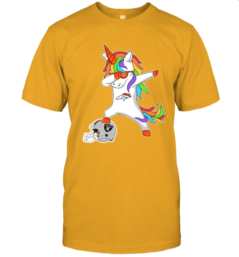 Football Dabbing Unicorn Steps On Helmet Denver Broncos Unisex Jersey Tee