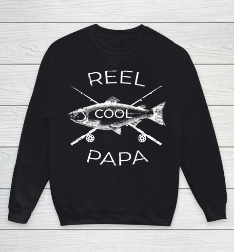 Father's Day Funny Gift Ideas Apparel  Reel Cool Papa Dad Father T Shirt Youth Sweatshirt