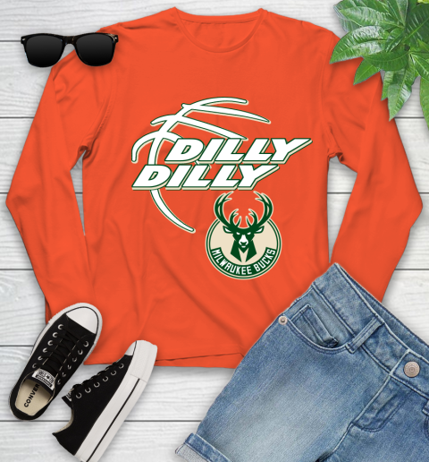 NBA Milwaukee Bucks Dilly Dilly Basketball Sports Youth Long Sleeve 4