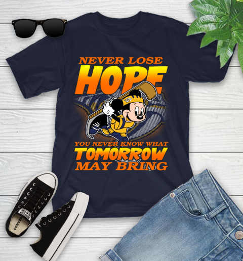 Nashville Predators NHL Hockey ootball Mickey Disney Never Lose Hope Youth T-Shirt 2