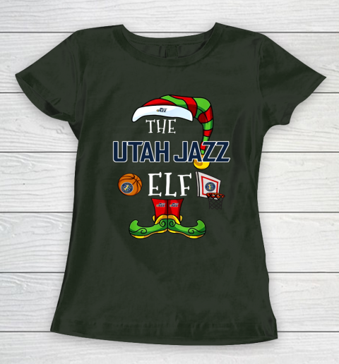 Utah Jazz Christmas ELF Funny NBA Women's T-Shirt 4