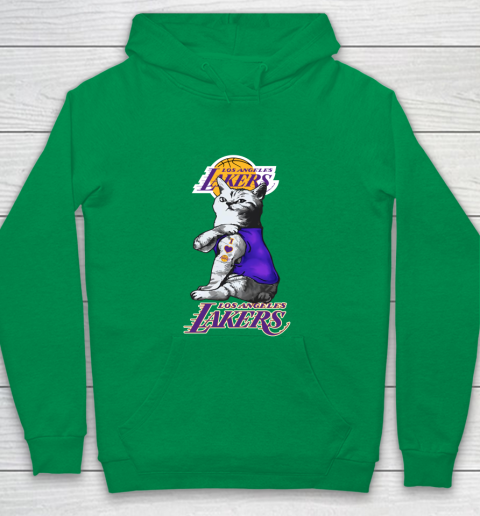 NBA Basketball My Cat Loves Los Angeles Lakers Youth Hoodie 4