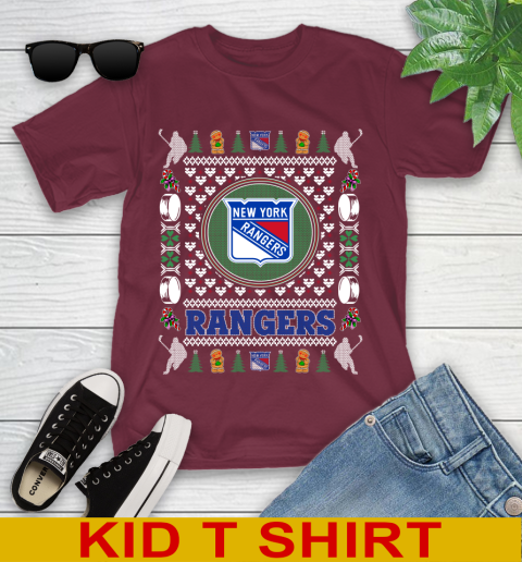 New York Rangers Merry Christmas NHL Hockey Loyal Fan Youth T-Shirt 5