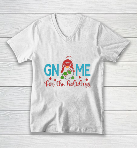 Gnome For The Holidays Cute Gardening Christmas Gift V-Neck T-Shirt