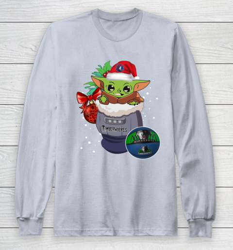 Minnesota Timberwolves Christmas Baby Yoda Star Wars Funny Happy NBA Long Sleeve T-Shirt 6