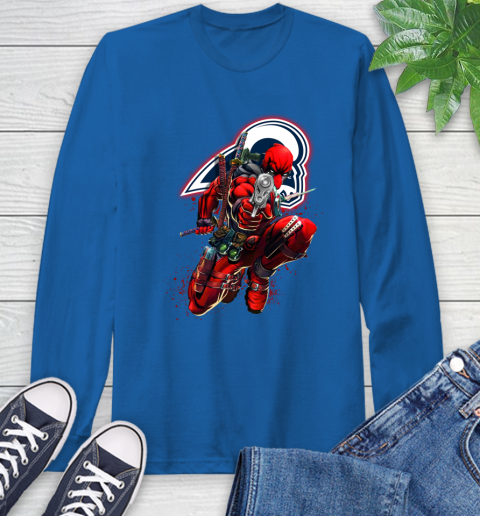 NFL Deadpool Marvel Comics Sports Football Los Angeles Rams Long Sleeve T-Shirt 9