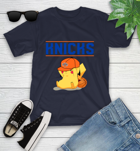 NBA Pikachu Basketball Sports New York Knicks Youth T-Shirt 3