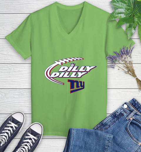 NFL New York Giants Dilly Dilly Football Sports Women's V-Neck T-Shirt 11