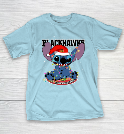 Chicago Blackhawks NHL Hockey noel stitch Christmas T-Shirt 10
