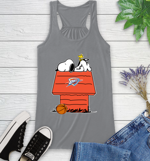 Oklahoma City Thunder NBA Basketball Snoopy Woodstock The Peanuts Movie Racerback Tank Athletic Heather Oklahoma City Thunder NBA Basketball Snoopy Woodstock The Peanuts Movie Racerback Tank 5