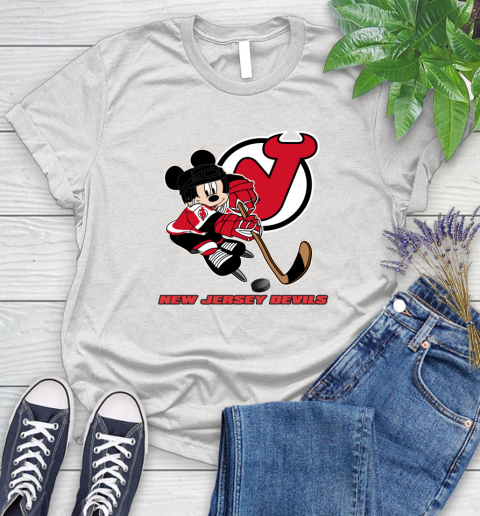NHL New Jersey Devils Mickey Mouse Disney Hockey T Shirt Women's T-Shirt